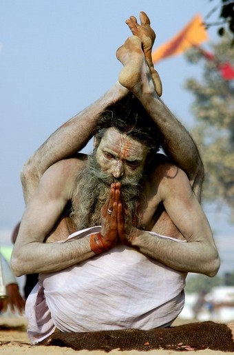 Sadhu performing Yoga